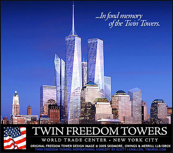 image freedom tower. are bragging about the Twin Towers II design and the Twin Freedom Towers 
